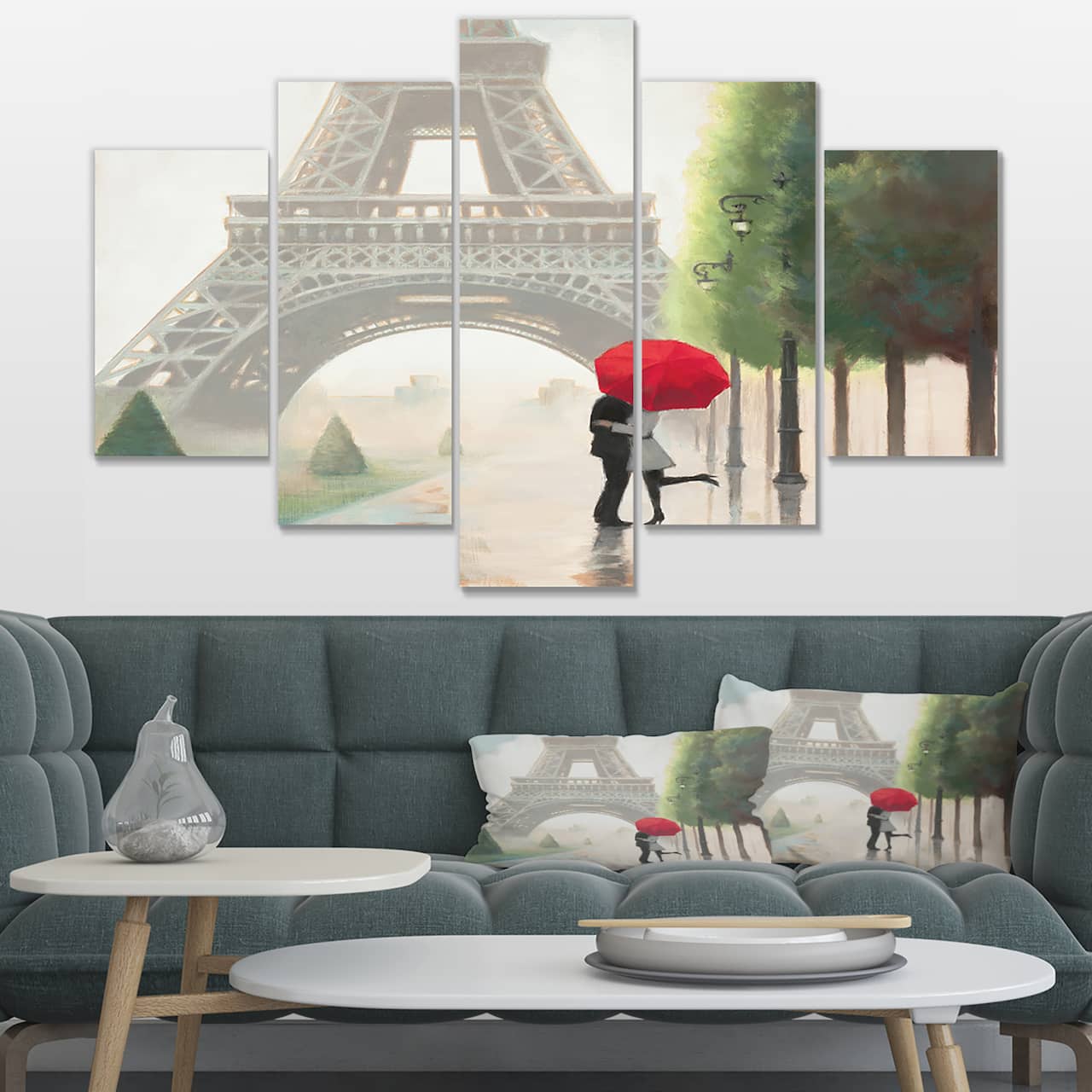 Designart - Paris Romance Couples III - French Country Premium Canvas Wall Art
